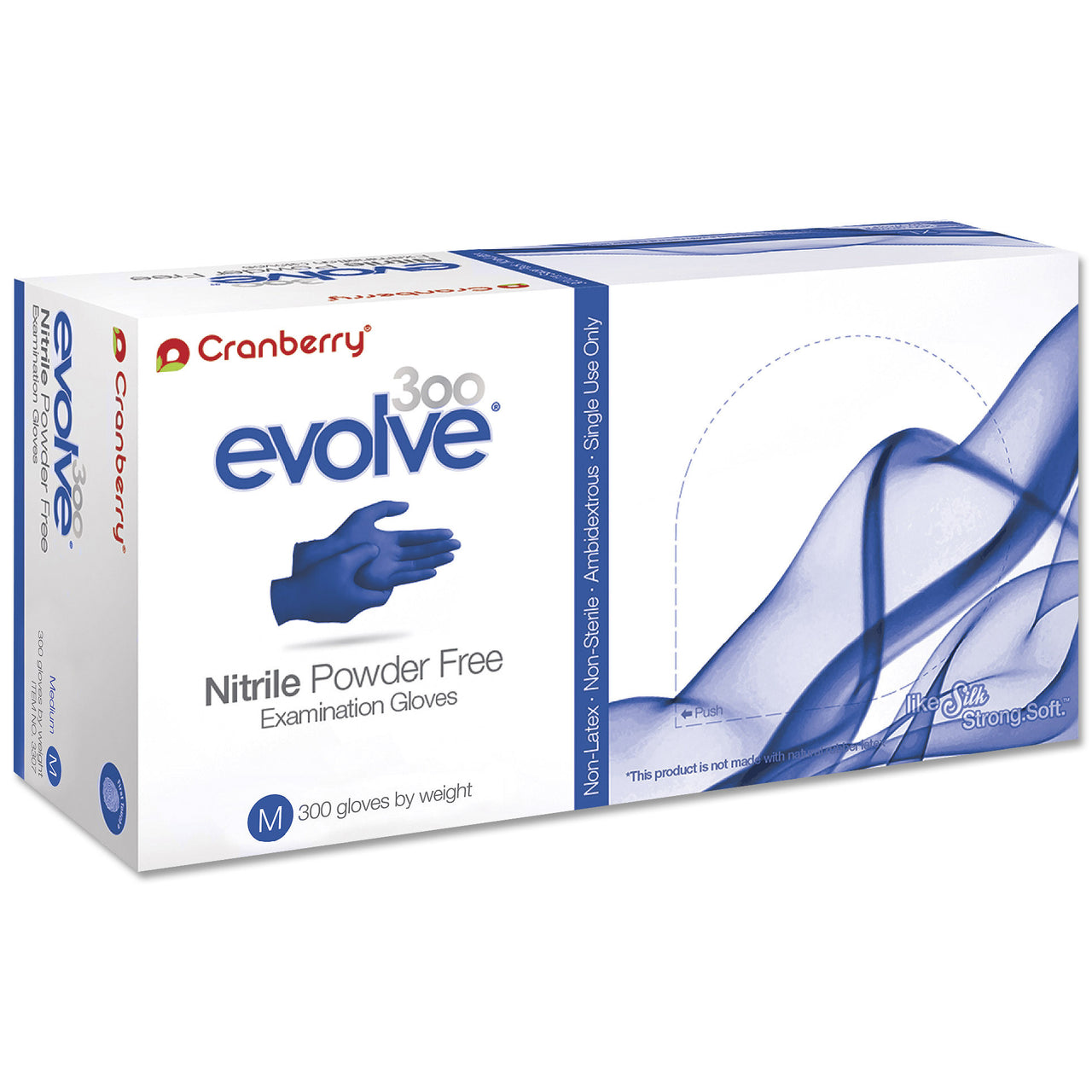 Cranberry Evolve Blue Nitrile Gloves PF