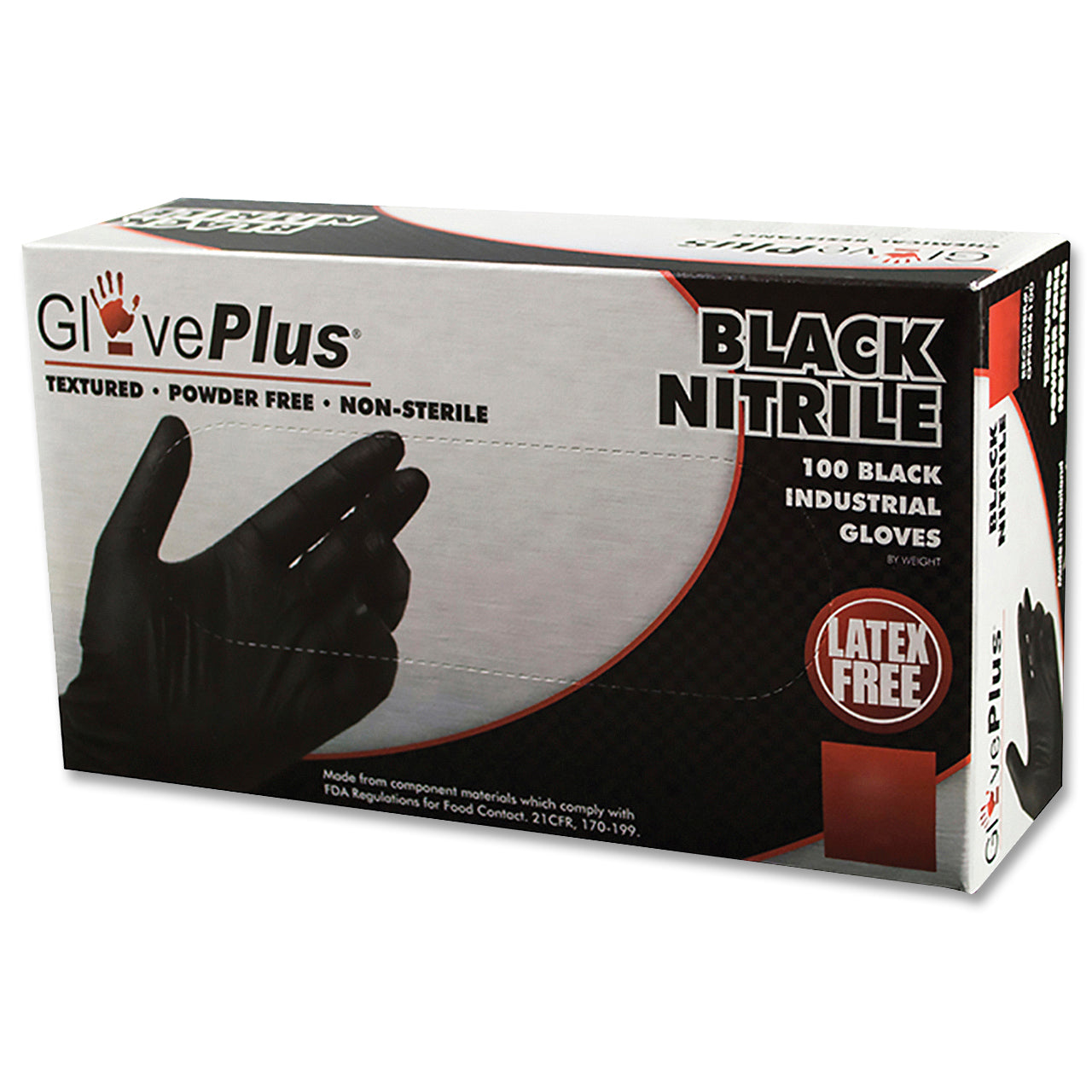 GlovePlus Black Nitrile PF Industrial Gloves