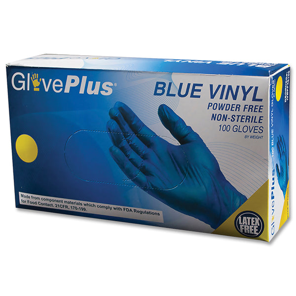 GlovePlus Blue Vinyl Industrial Glove